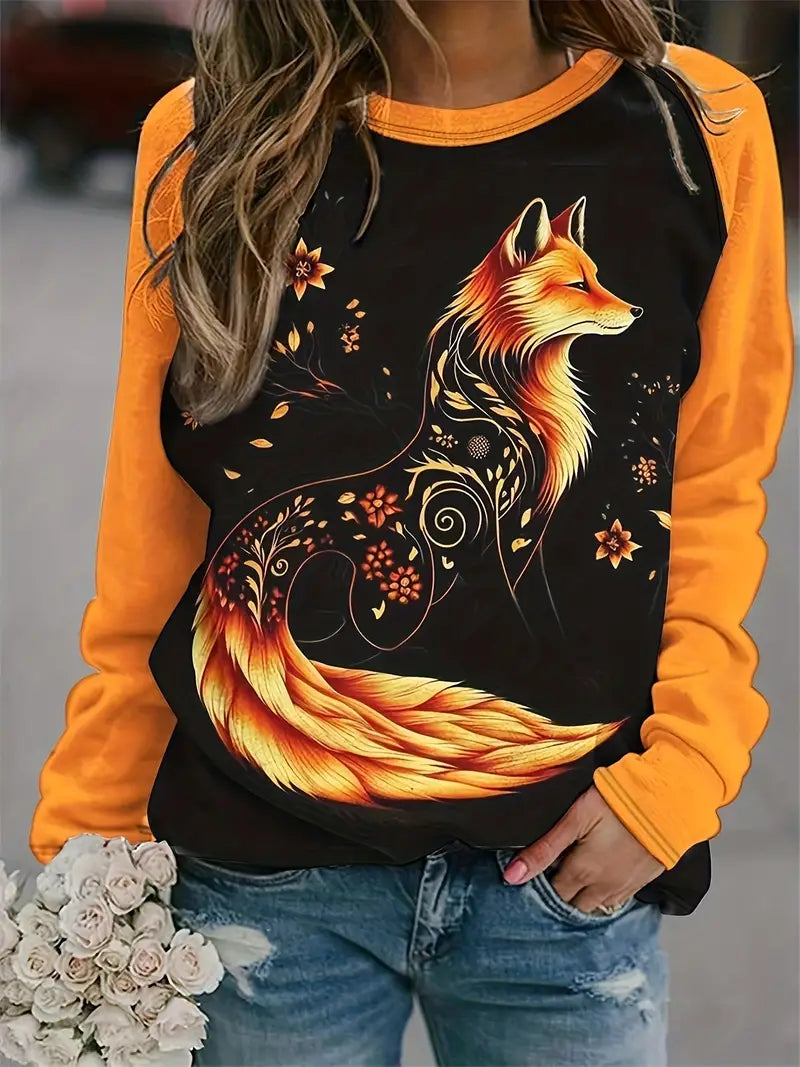 Marie | Grafische Vossenprint Casual Trui