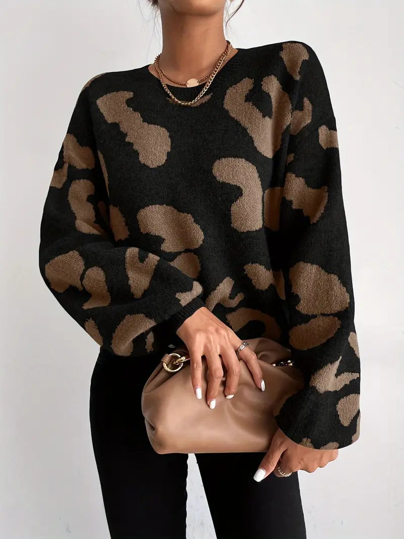 Divina | Trendy Luipaardprint Trui