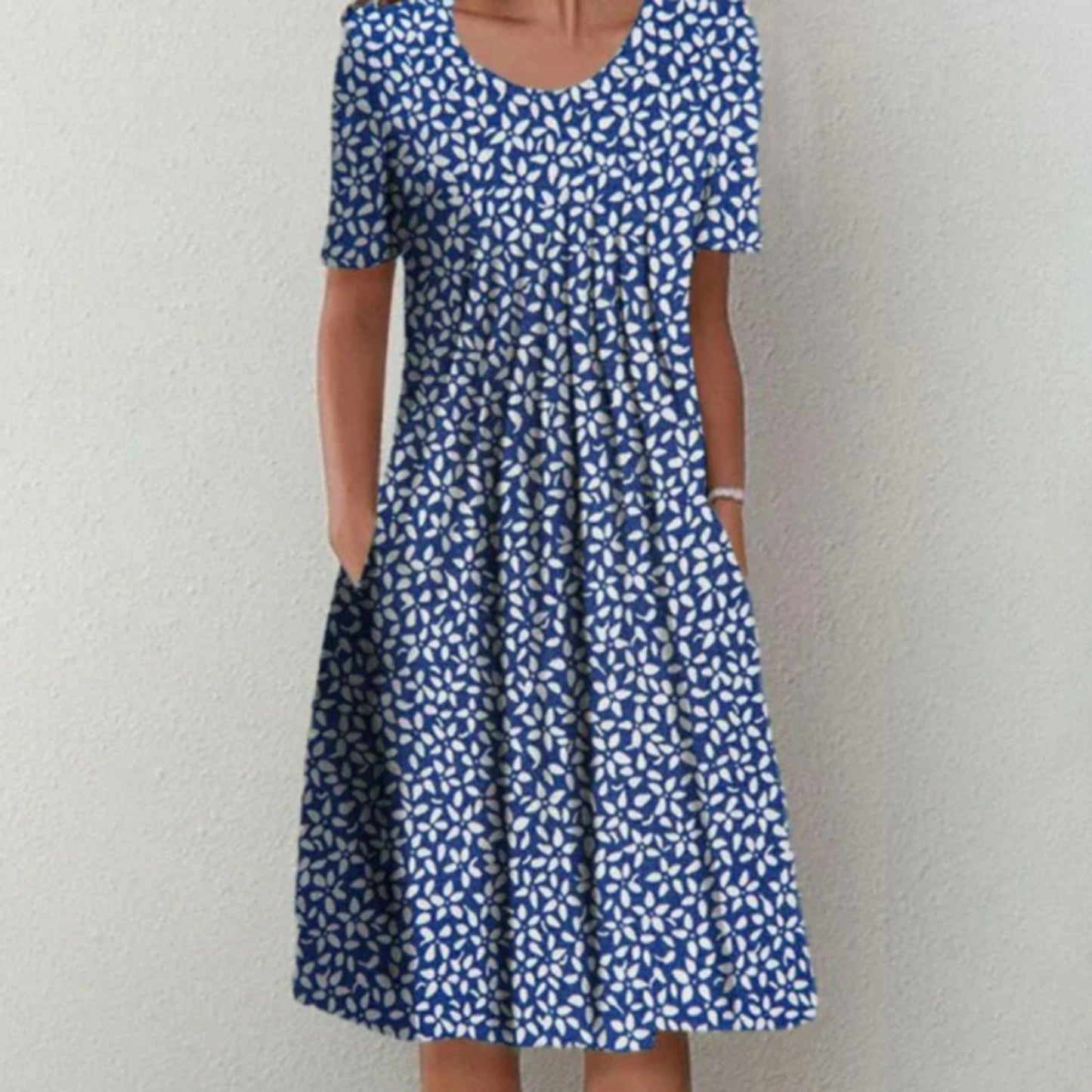 Dames Midi Bloemen Zomer Jurk | Korte Mouw