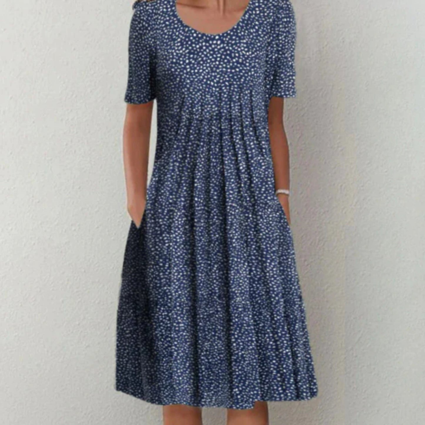 Dames Midi Bloemen Zomer Jurk | Korte Mouw