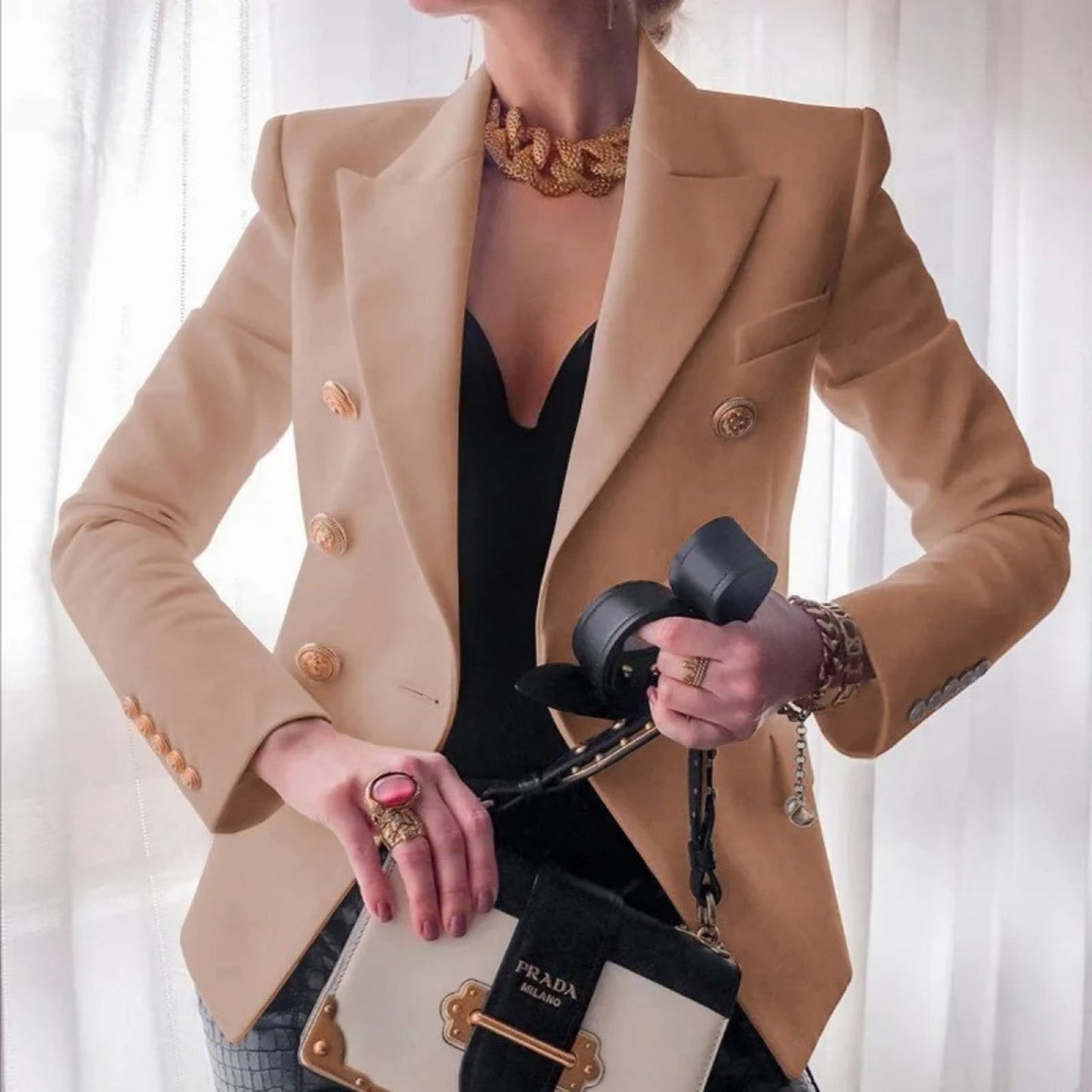Dames Elegant Blazer | met Gouden Knopen
