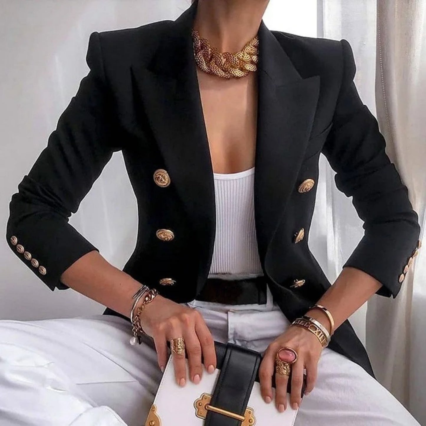 Dames Elegant Blazer | met Gouden Knopen