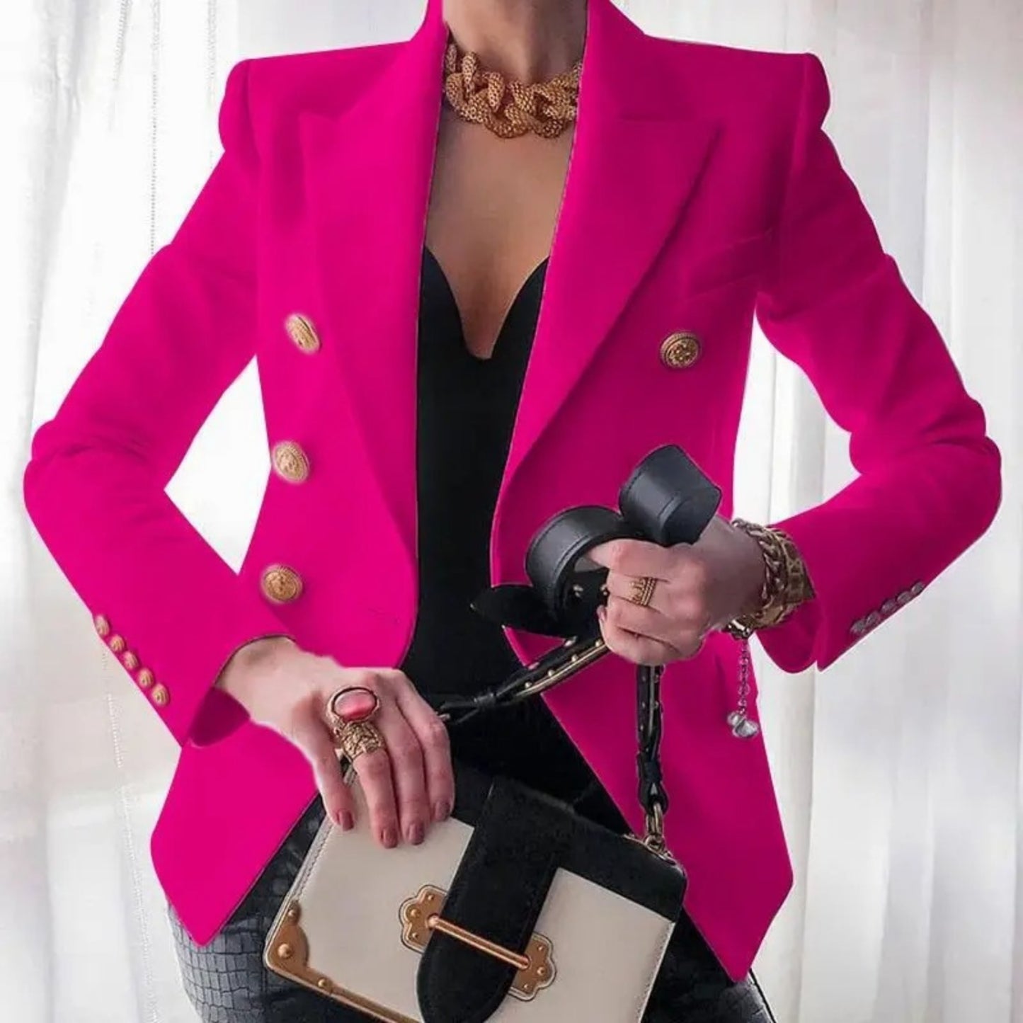 Dames Elegant Blazer | met Gouden Knopen