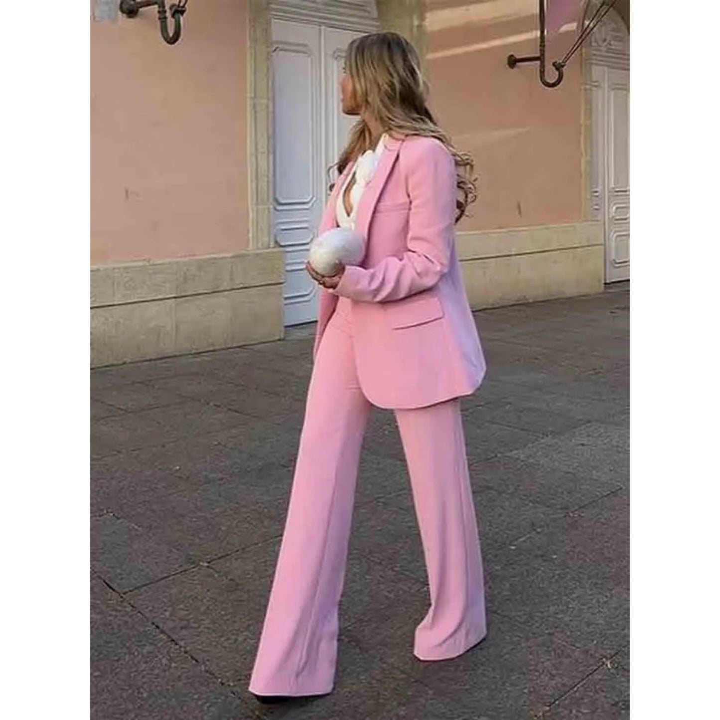 Dames Roze Set | Blazer en Broek