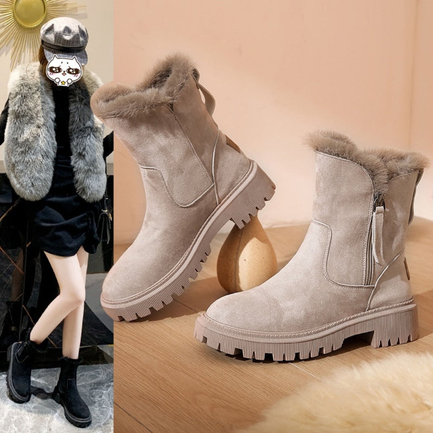 Berga | Dames Enkellaarsjes | Chunky Hak