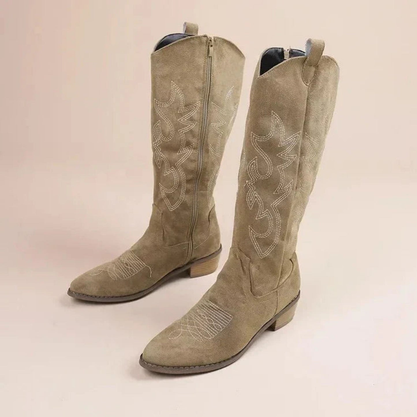 Abeldina | Dames Cowboylaarzen | Zip-Up Hoge Stijl