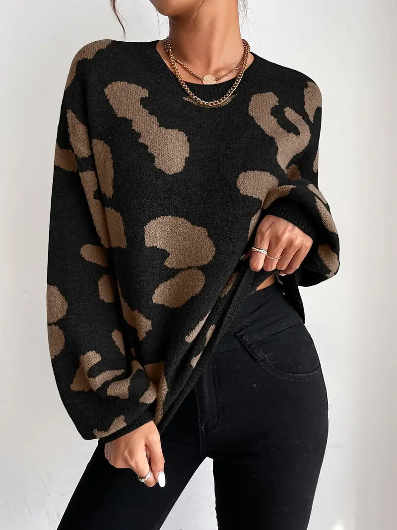 Divina | Trendy Luipaardprint Trui