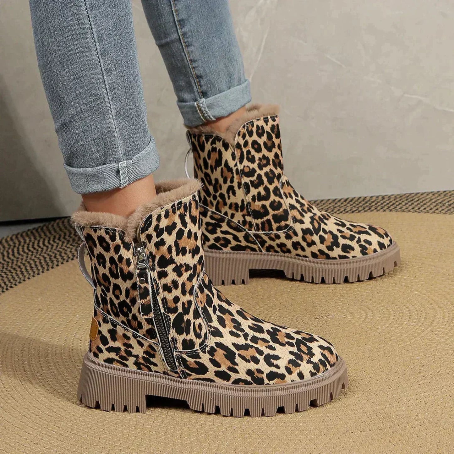 Annalotta | Dames Winterlaarzen | Luipaardprint