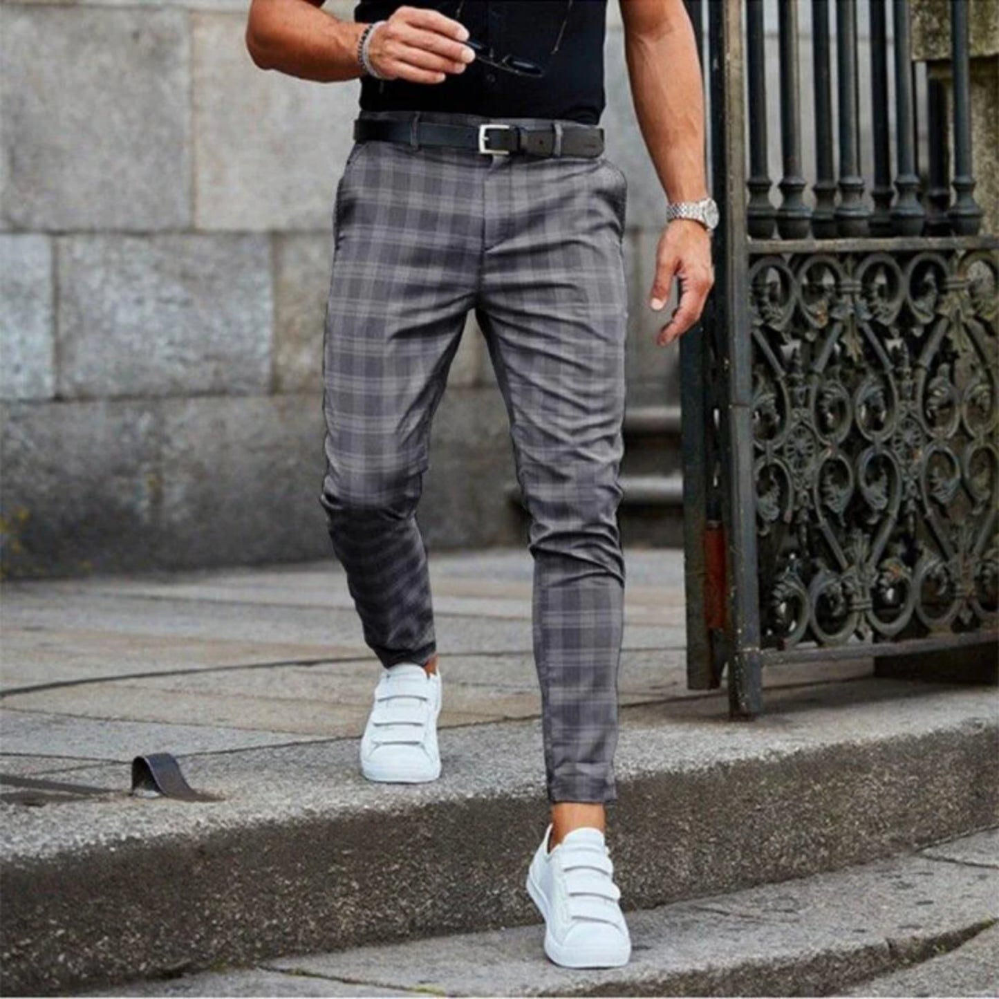 Heren Werk Cropped Chino Broek | Lage Taille