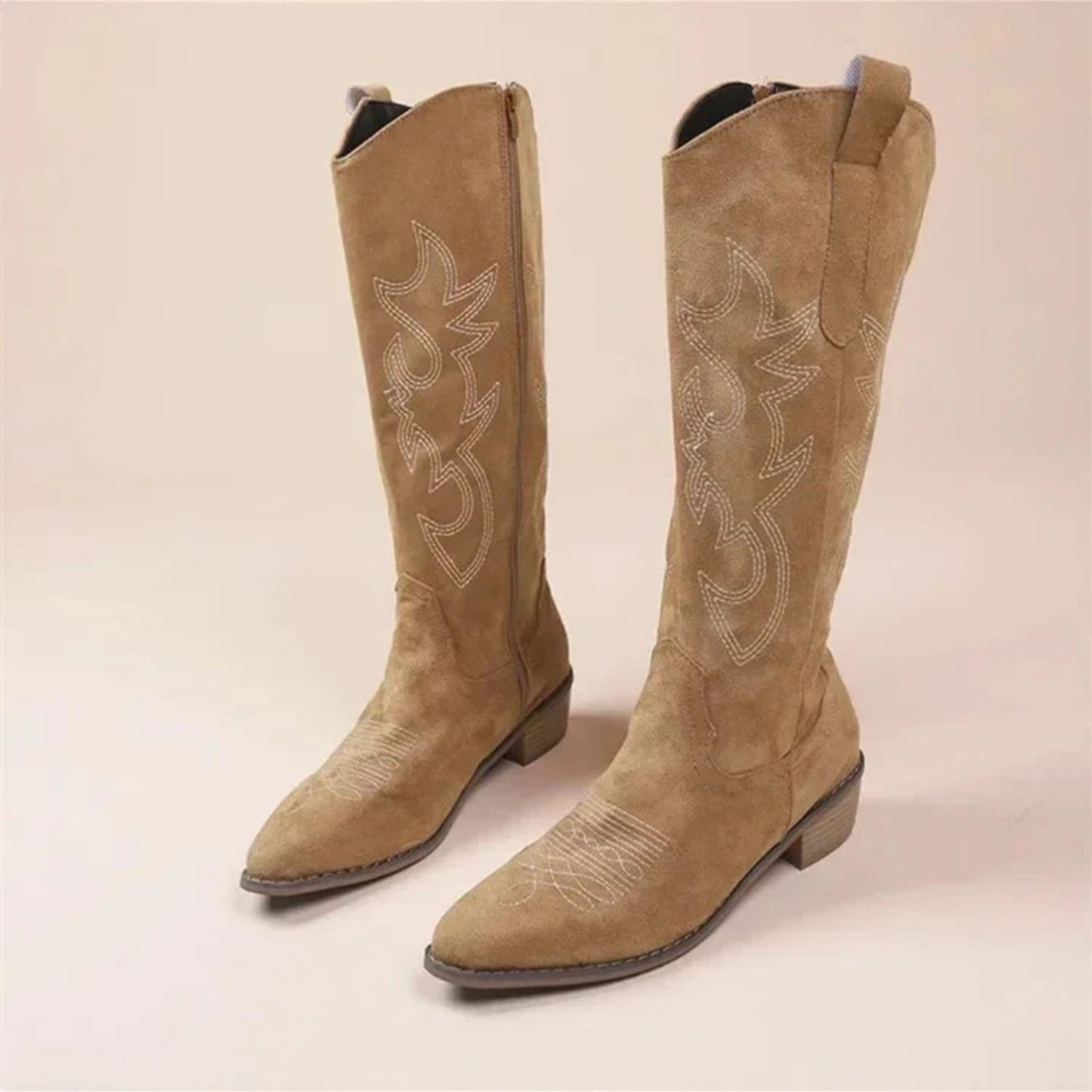 Abeldina | Dames Cowboylaarzen | Zip-Up Hoge Stijl