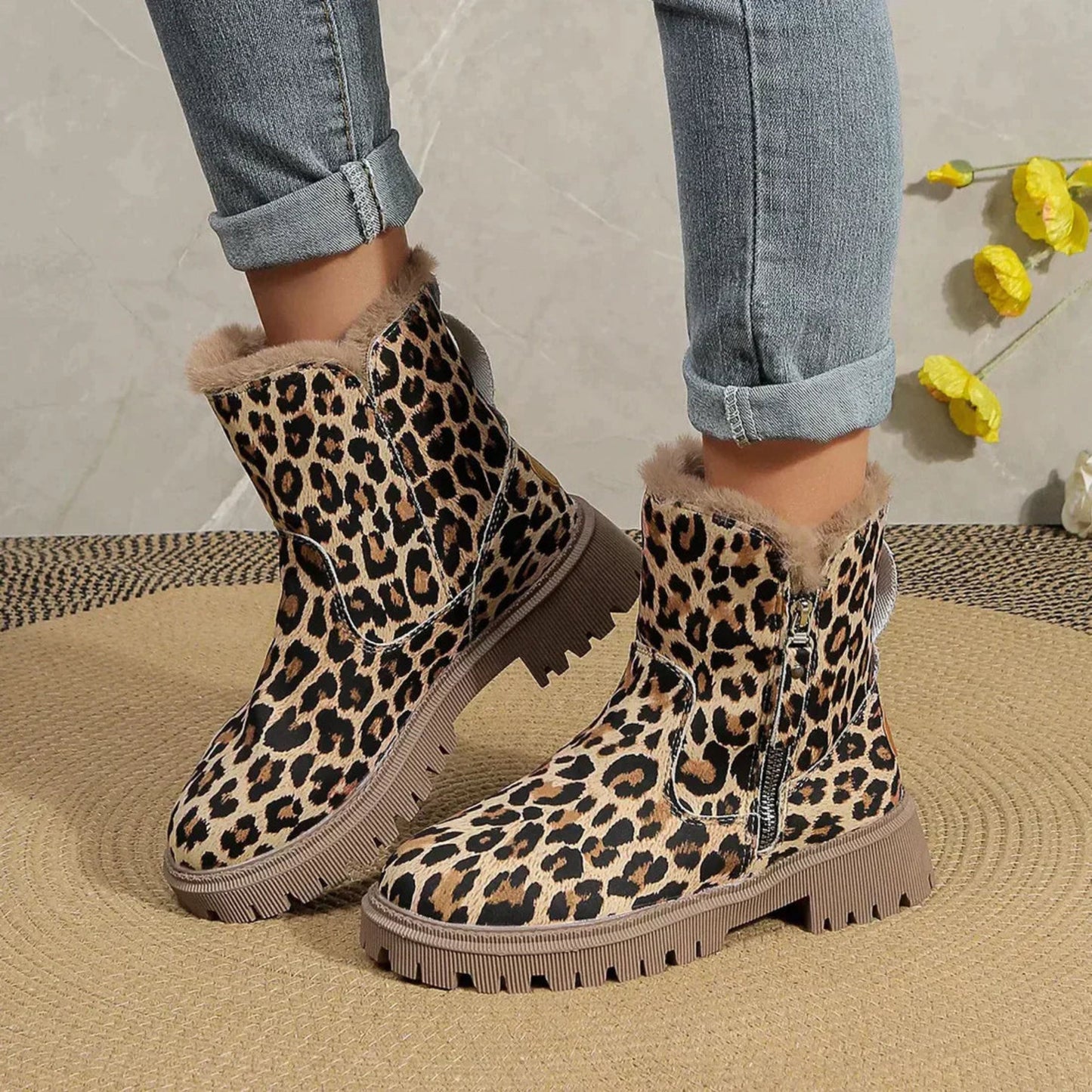 Annalotta | Dames Winterlaarzen | Luipaardprint