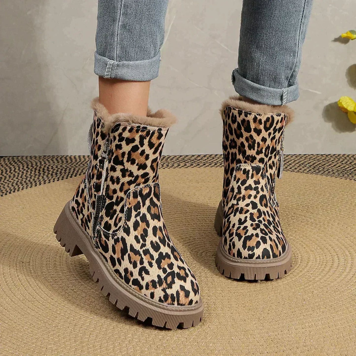 Annalotta | Dames Winterlaarzen | Luipaardprint