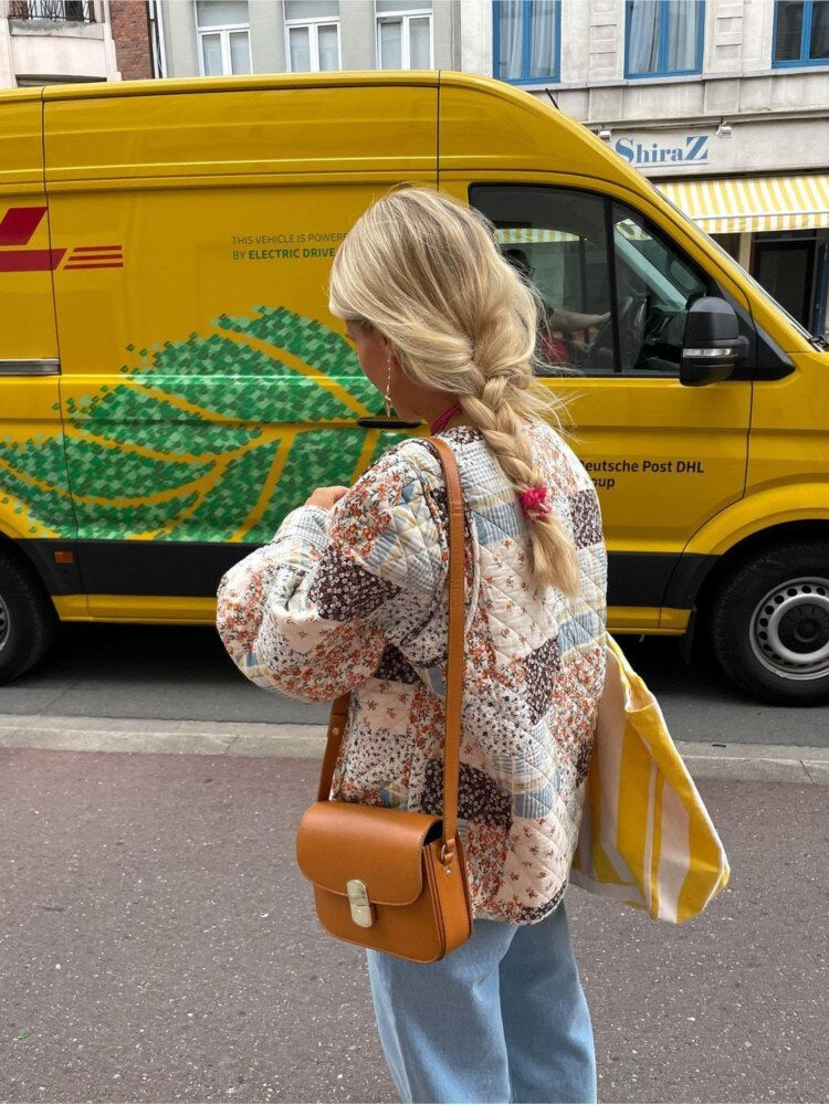 Queena | Patchwork Gewatteerde Jas Dames