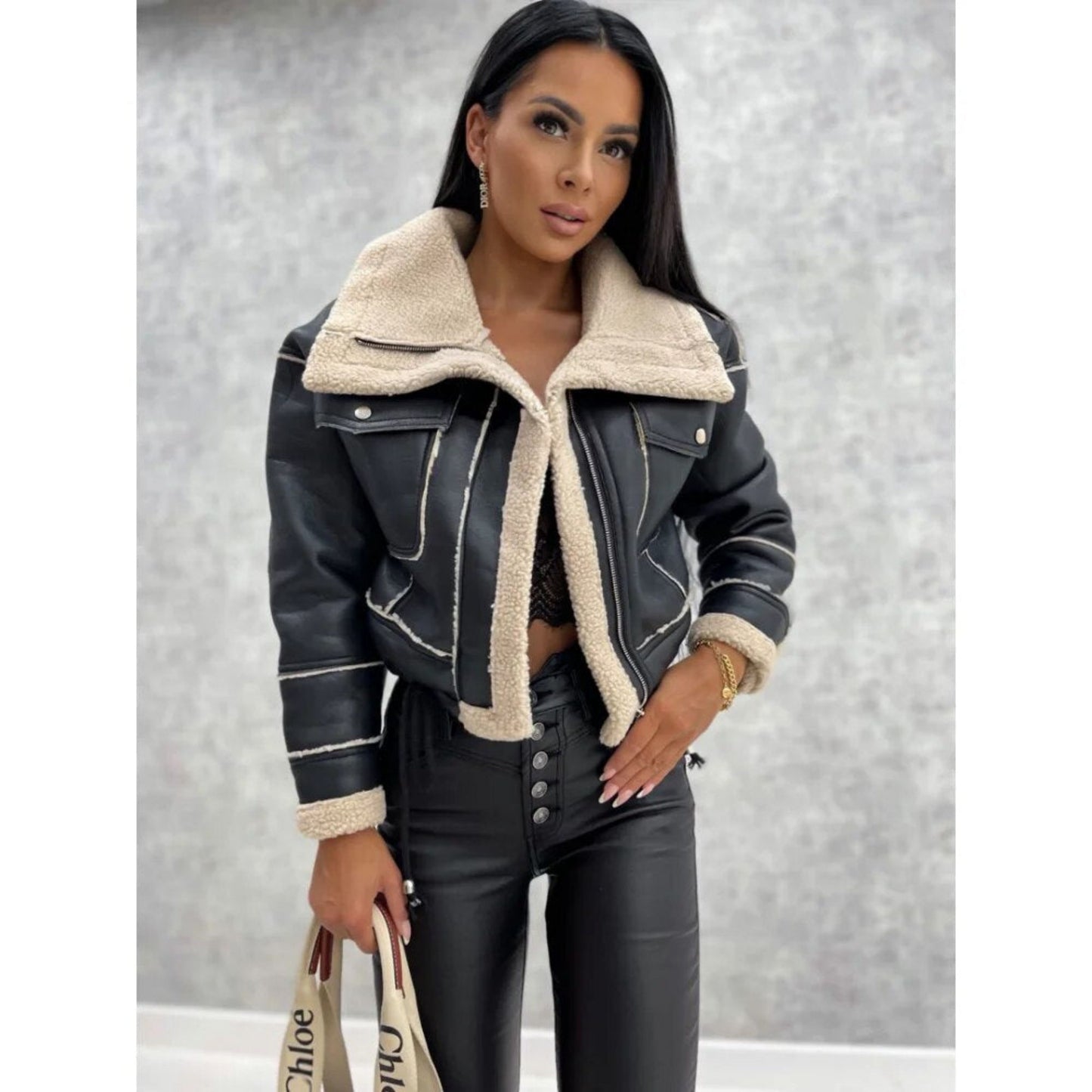 Esmarlina | Dames Bikerjack | Cropped
