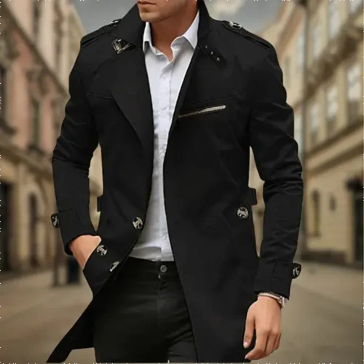 Heren Double-Breasted Trench Coat | Waterdicht