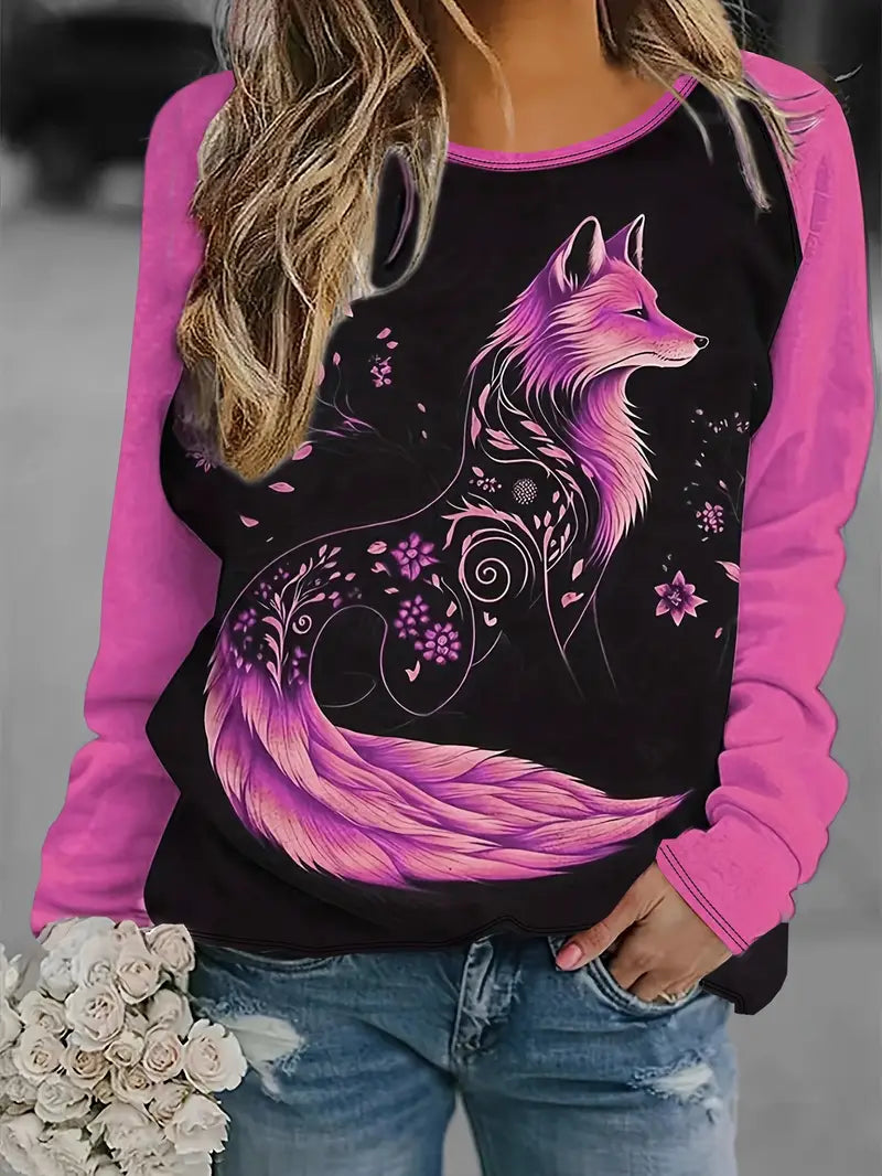 Marie | Grafische Vossenprint Casual Trui
