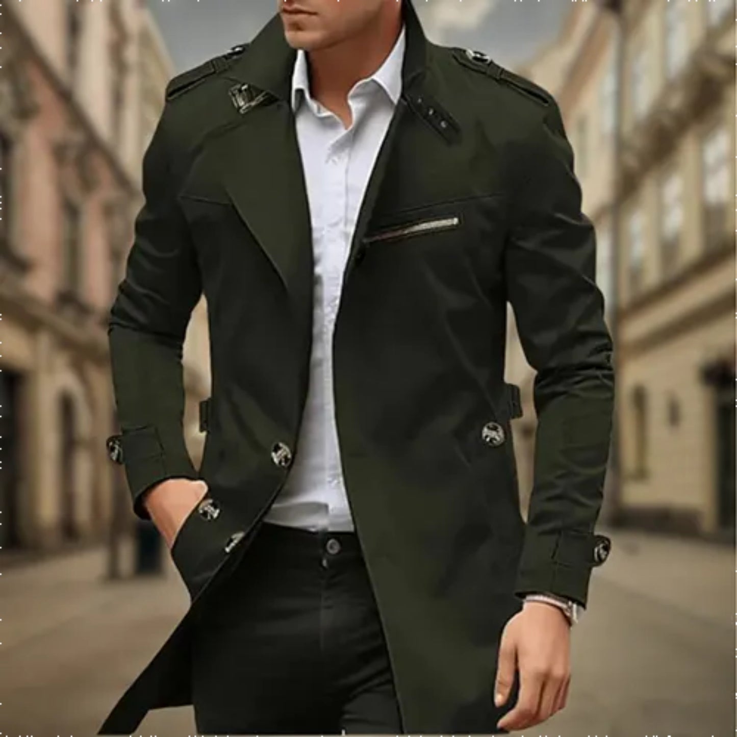 Heren Double-Breasted Trench Coat | Waterdicht