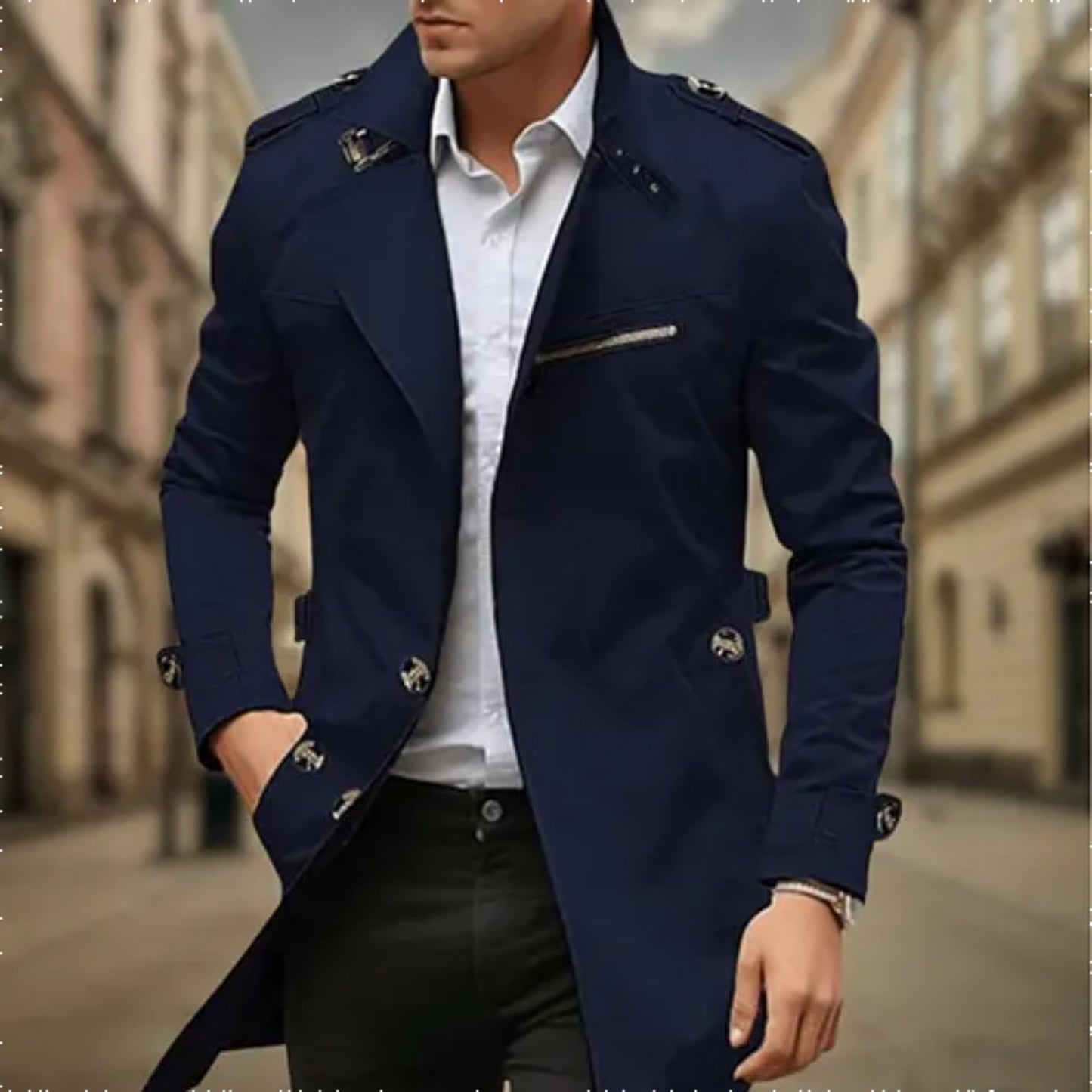 Heren Double-Breasted Trench Coat | Waterdicht