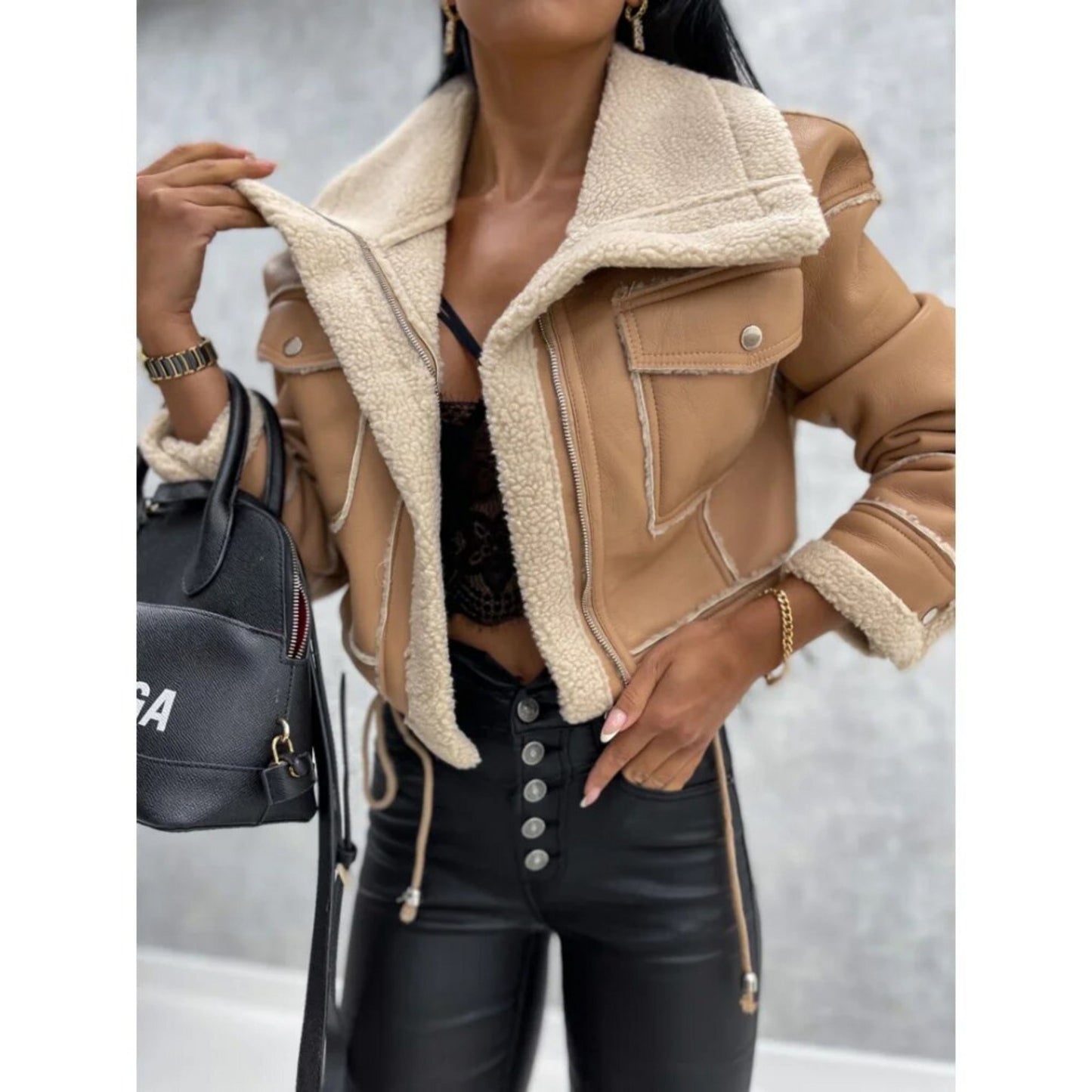 Esmarlina | Dames Bikerjack | Cropped