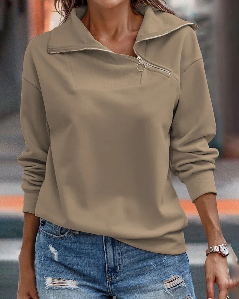 Silvanna | Comfortabele Half-Zip Trui