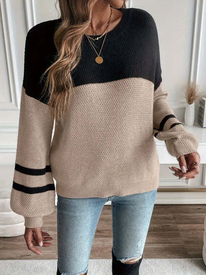 Sanneke | Gebreide Colorblock Trui
