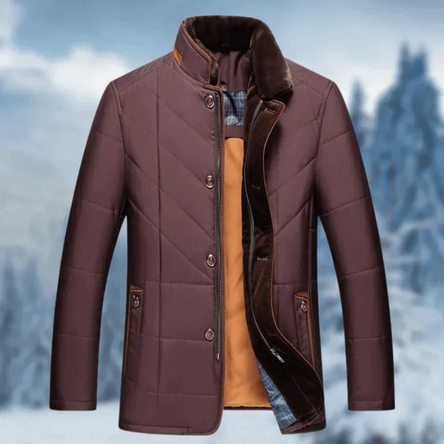 Bontekoe | Heren Winterjas | Gequilt Knoopsluiting