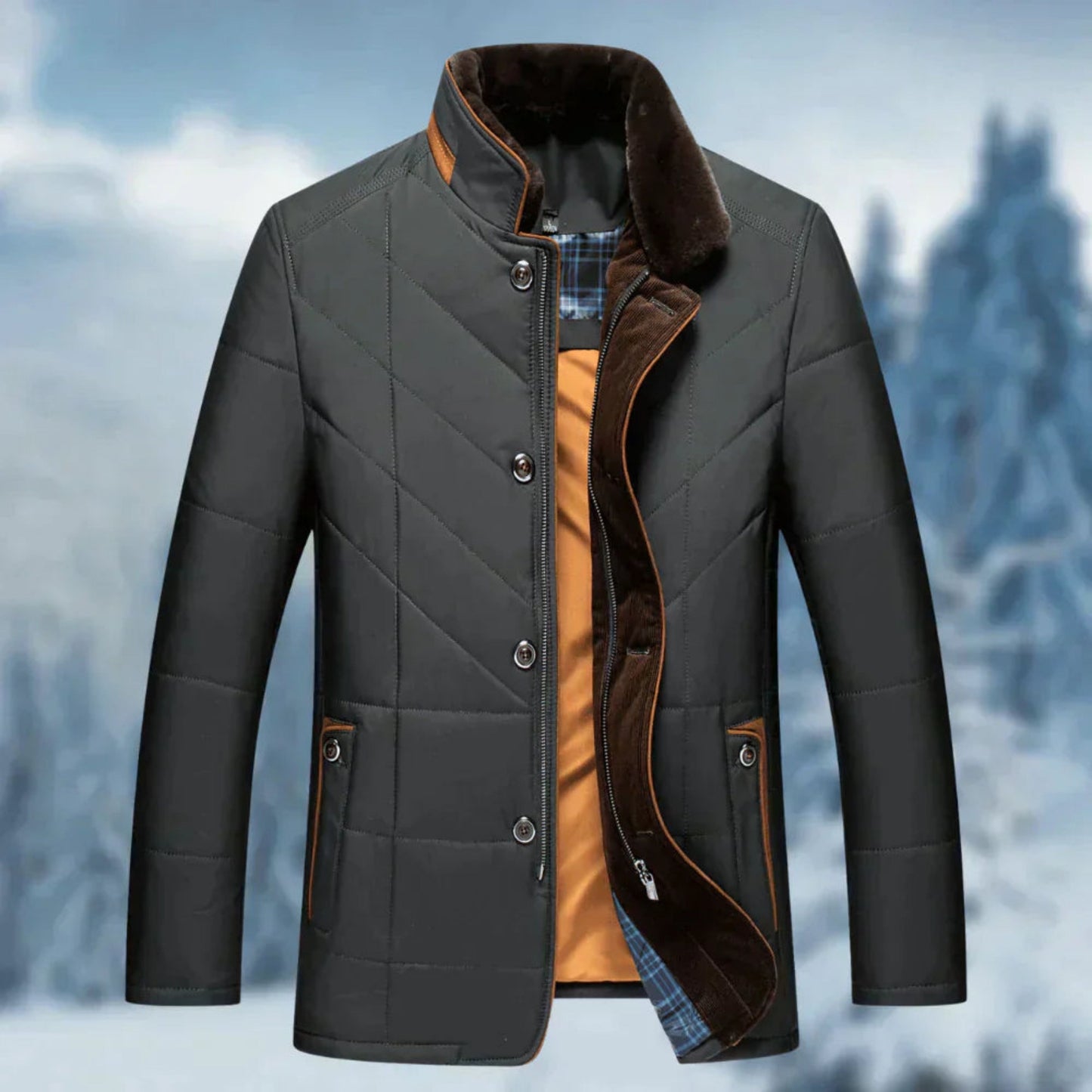 Bontekoe | Heren Winterjas | Gequilt Knoopsluiting
