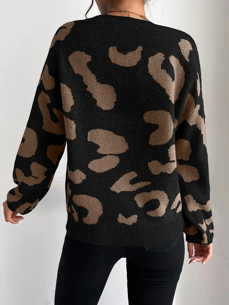 Divina | Trendy Luipaardprint Trui
