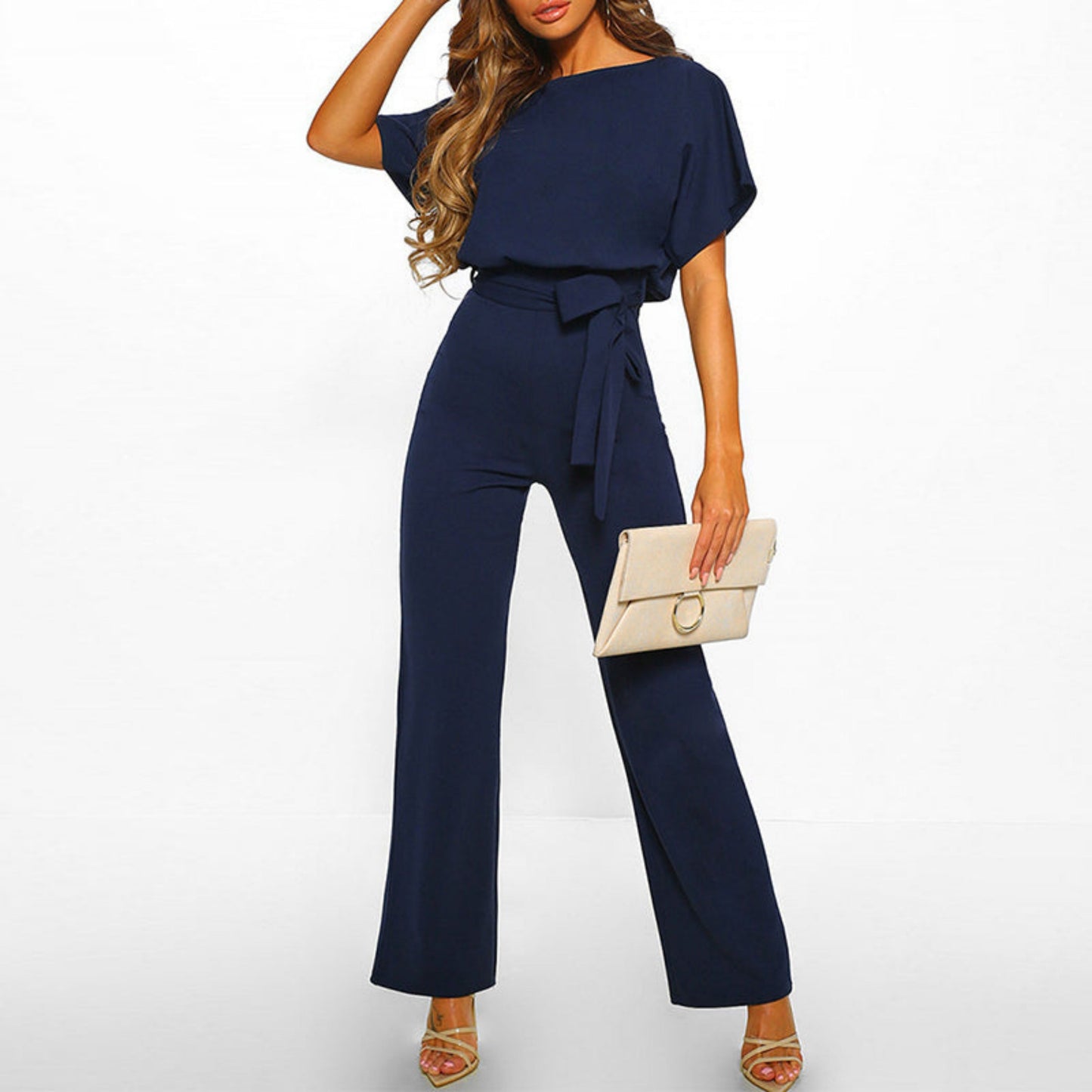 Albrichta | Dames Jumpsuit | Brede Pijpen met Tailleband