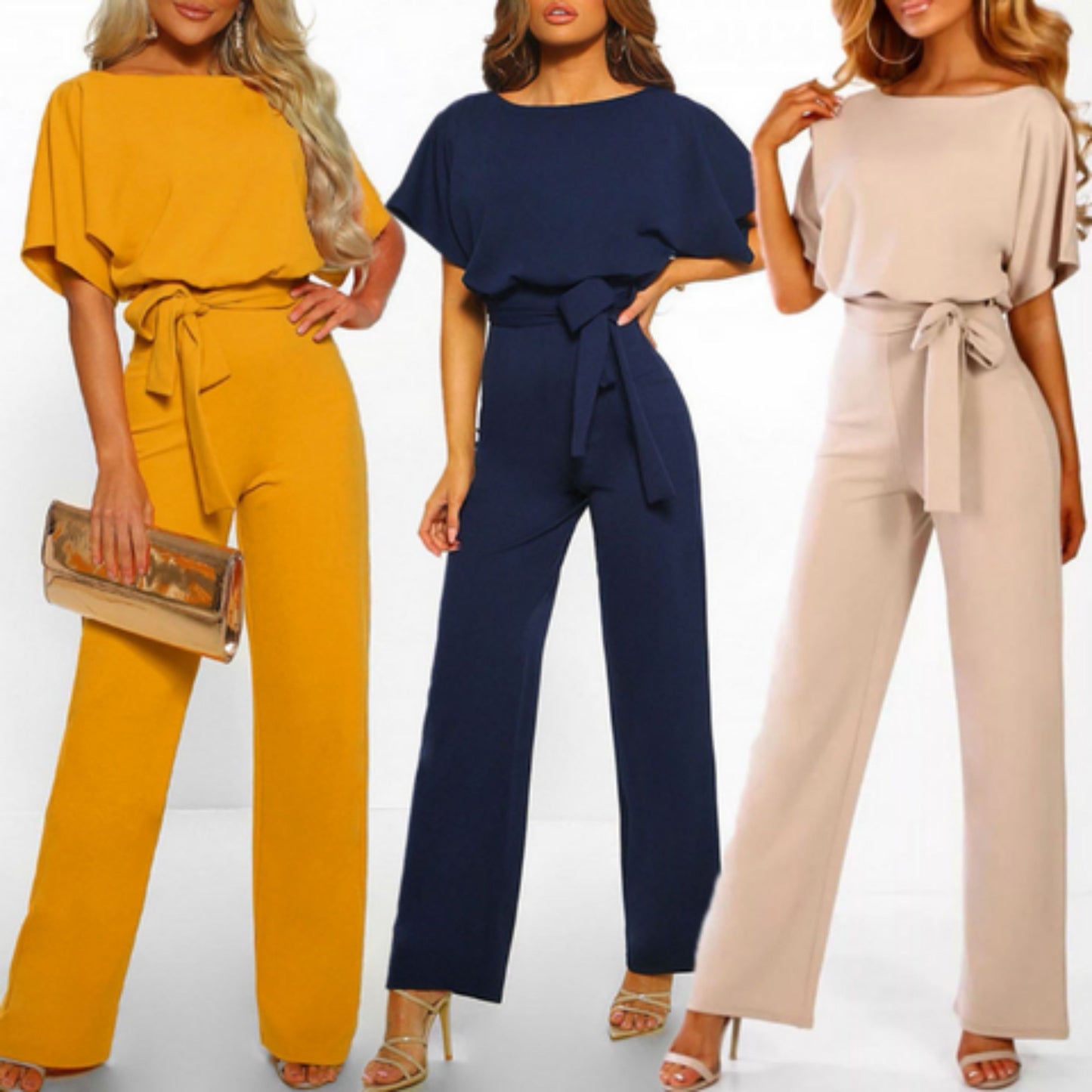 Albrichta | Dames Jumpsuit | Brede Pijpen met Tailleband