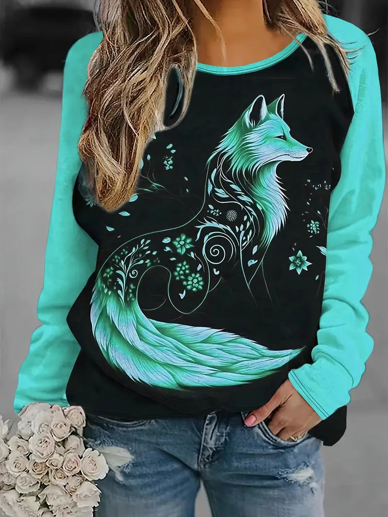 Marie | Grafische Vossenprint Casual Trui