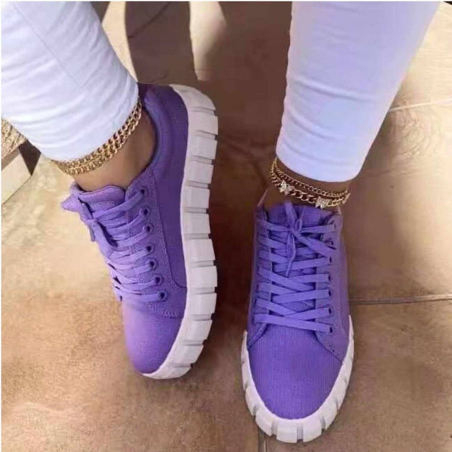 Delfina | Dames Platform Sneakers | Vetersluiting
