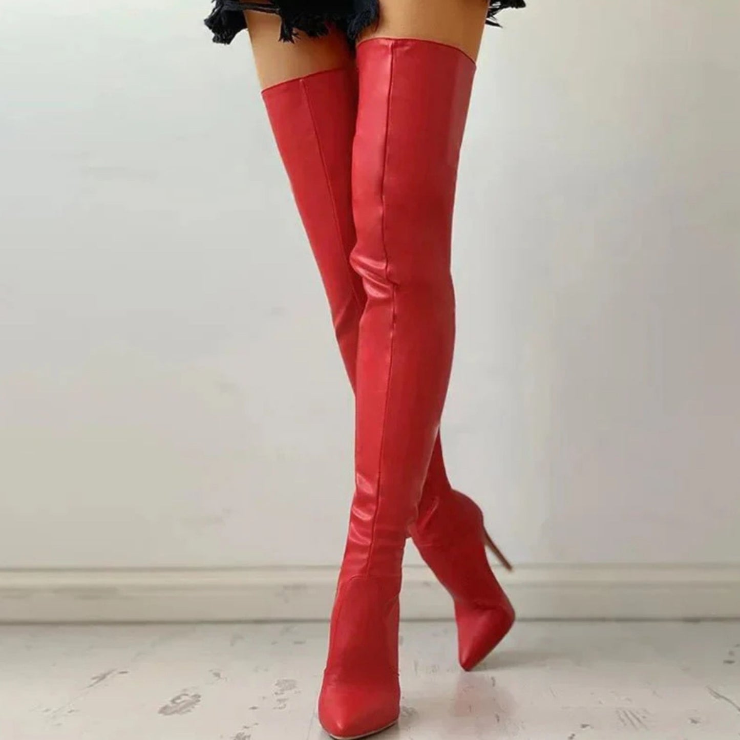 Alethanja | Dames Over-the-Knee Laarzen | Puntige Hak