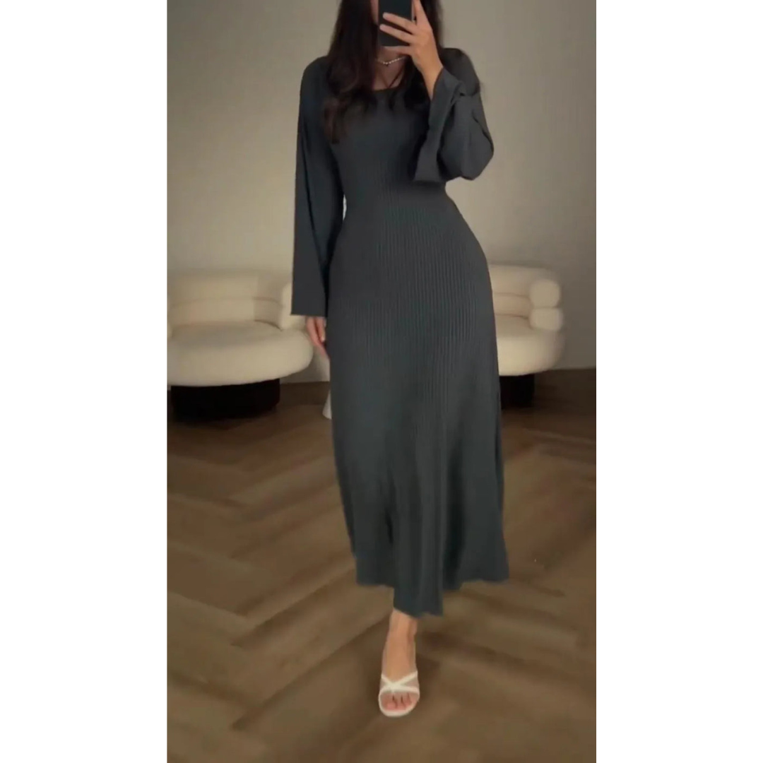 Nyssa | Elegante Geribde Maxi Jurk