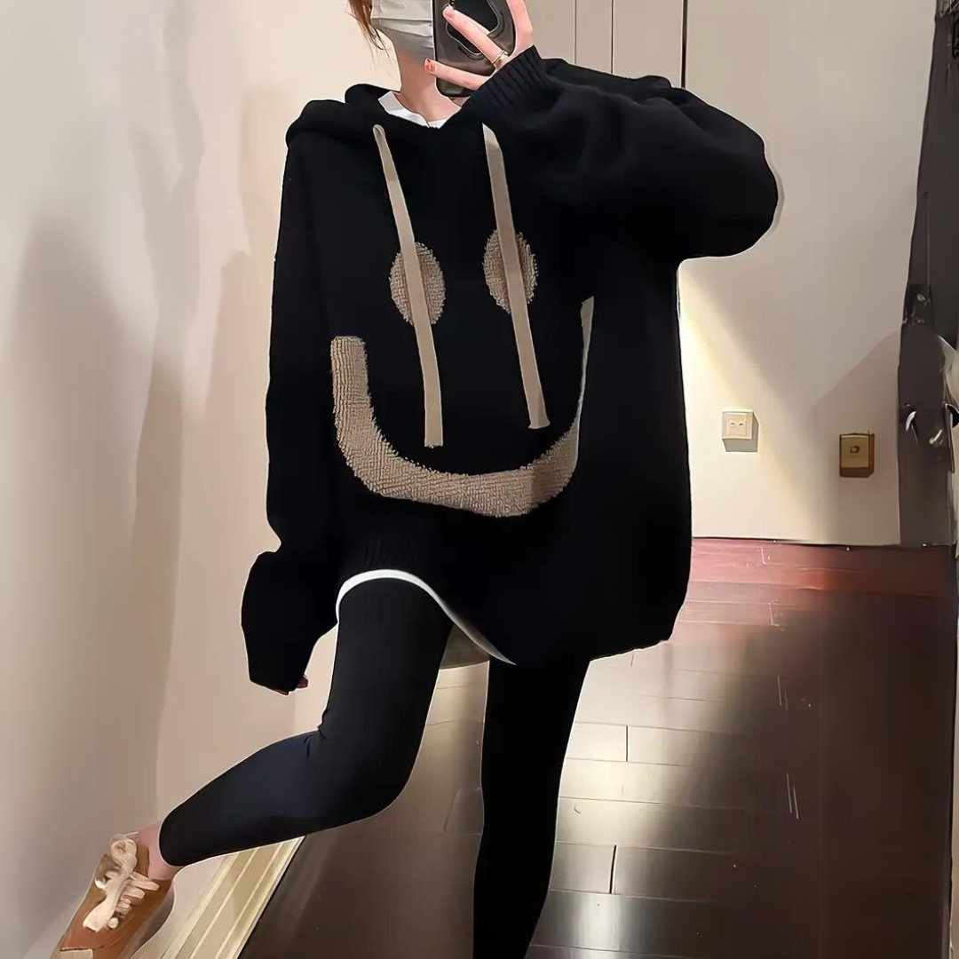 Vera | Warme Hoodie Smiley Print