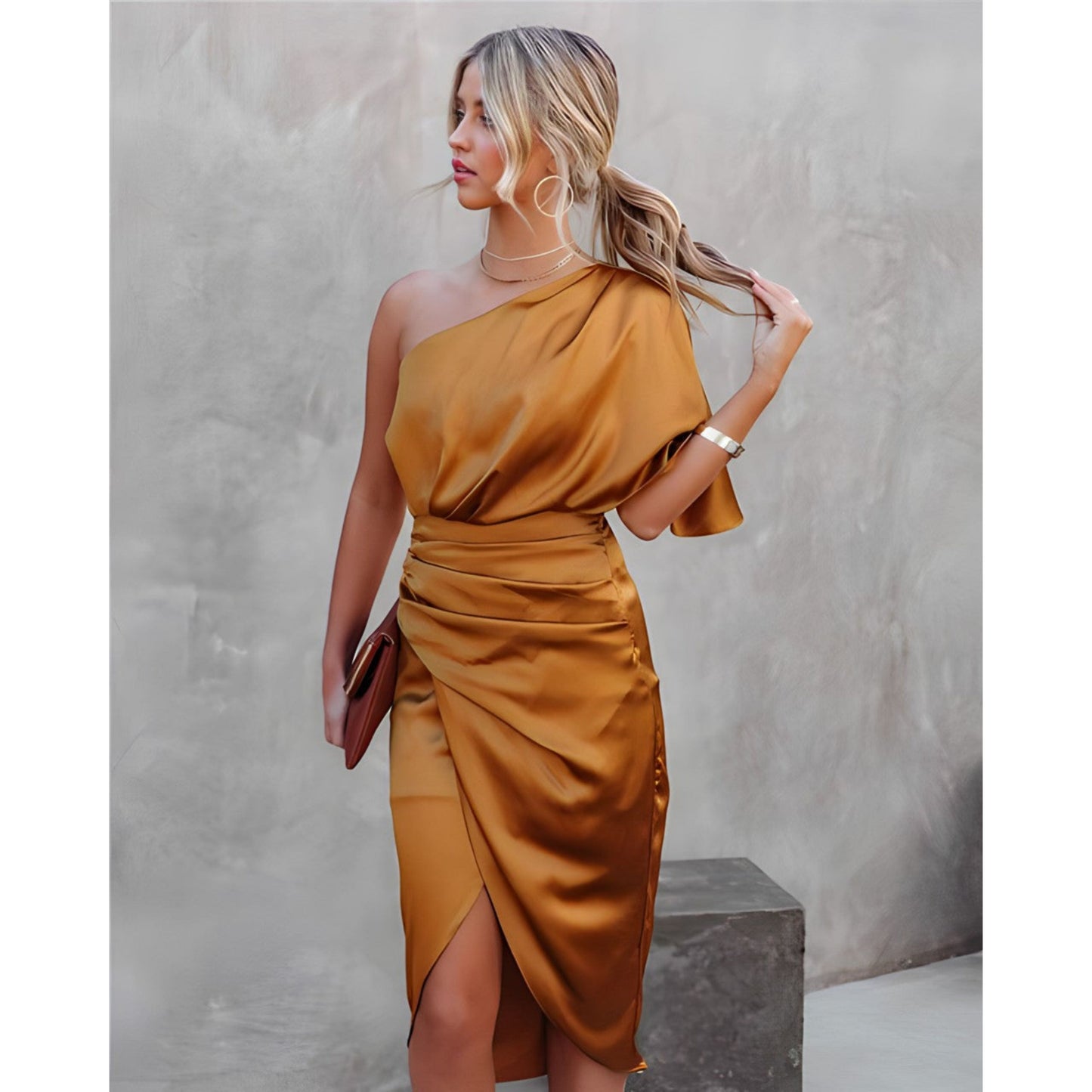 Blanchiena | Dames Party Jurk | Gedrapeerde Split