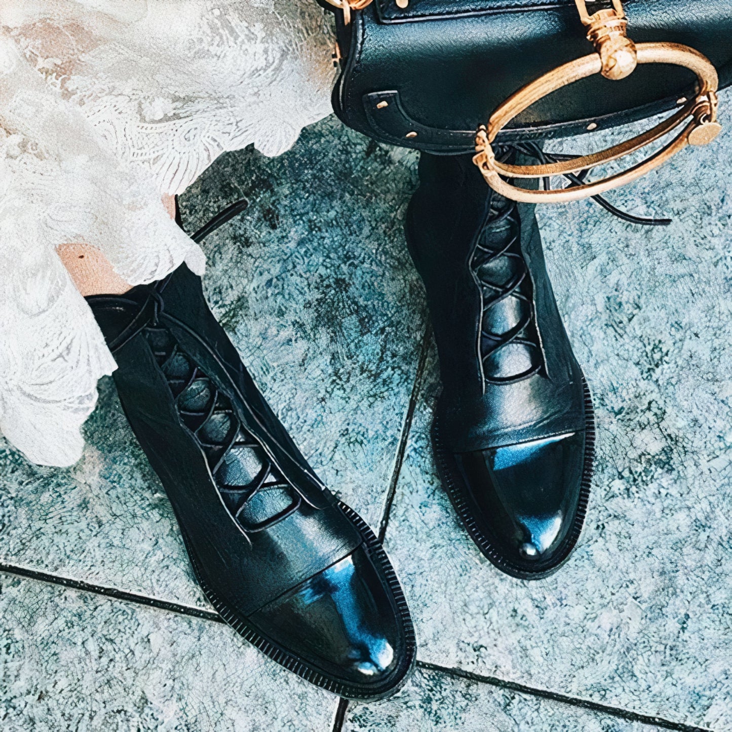 Appolinde | Dames Lace-Up Laarzen | Chunky Heel