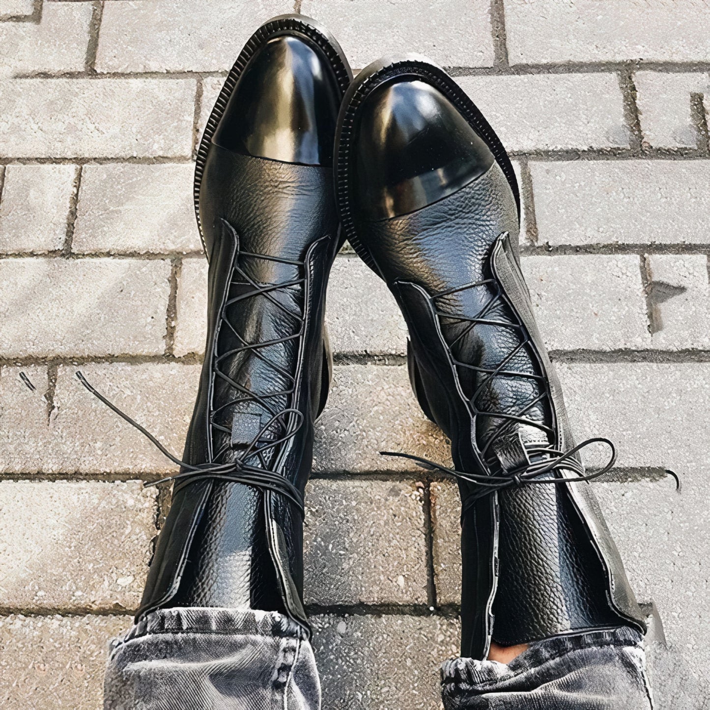 Appolinde | Dames Lace-Up Laarzen | Chunky Heel