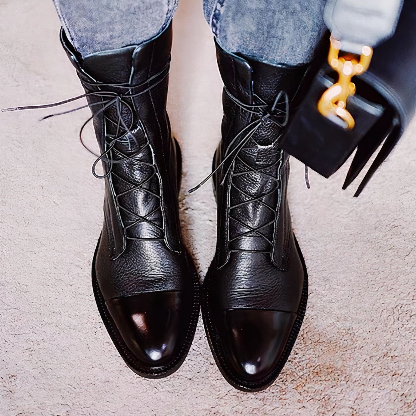 Appolinde | Dames Lace-Up Laarzen | Chunky Heel