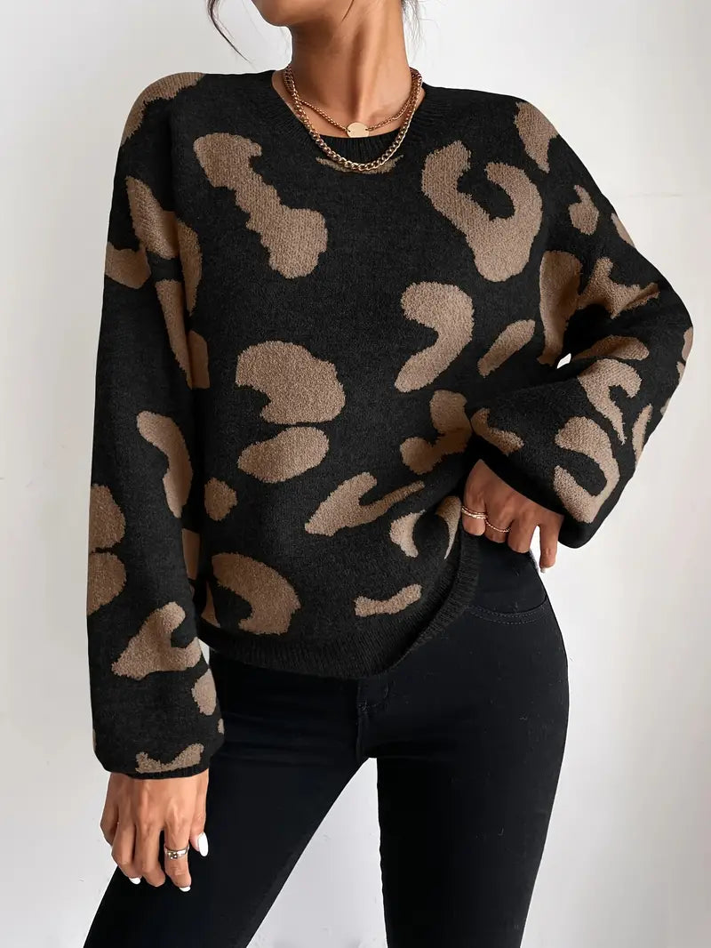 Divina | Trendy Luipaardprint Trui