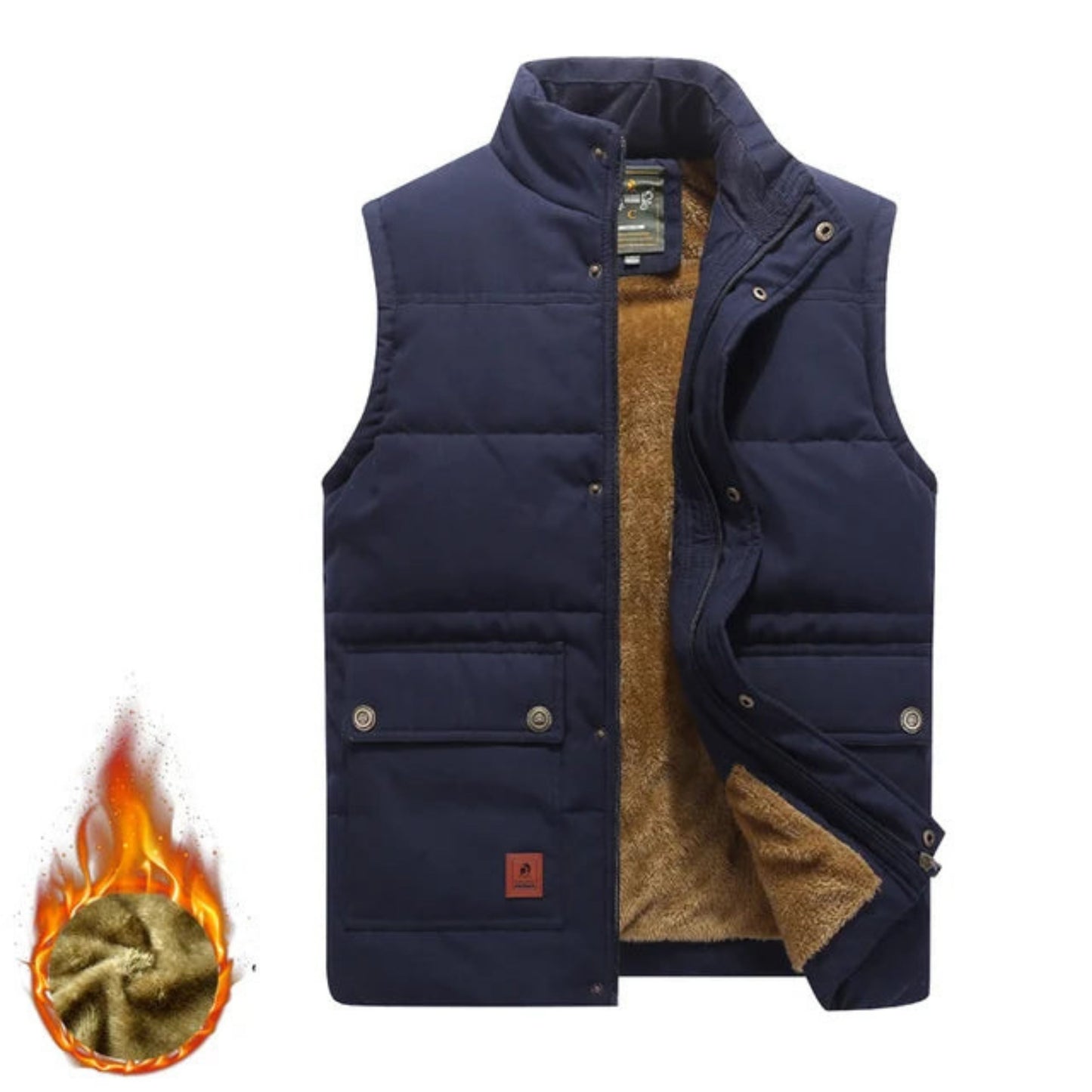 Aelrik | Heren Warm Vest | Gevoerde Ritssluiting