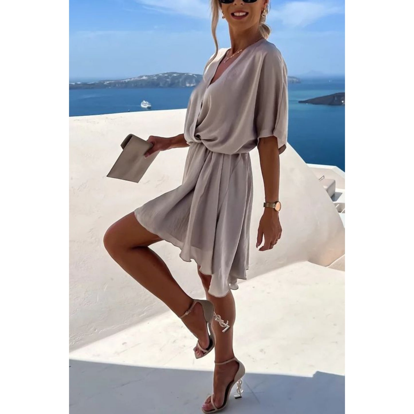 Daghelina | Dames Wikkel Jurk | V-hals Mini