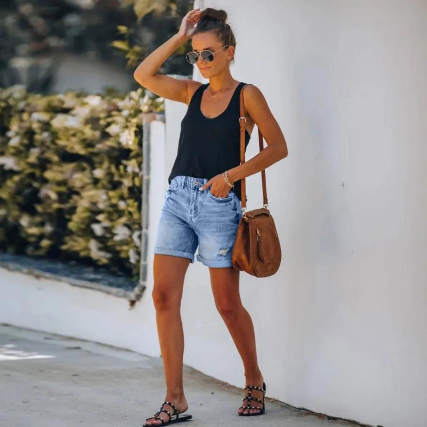 Dorienne | Dames Korte Broek | Versleten Look