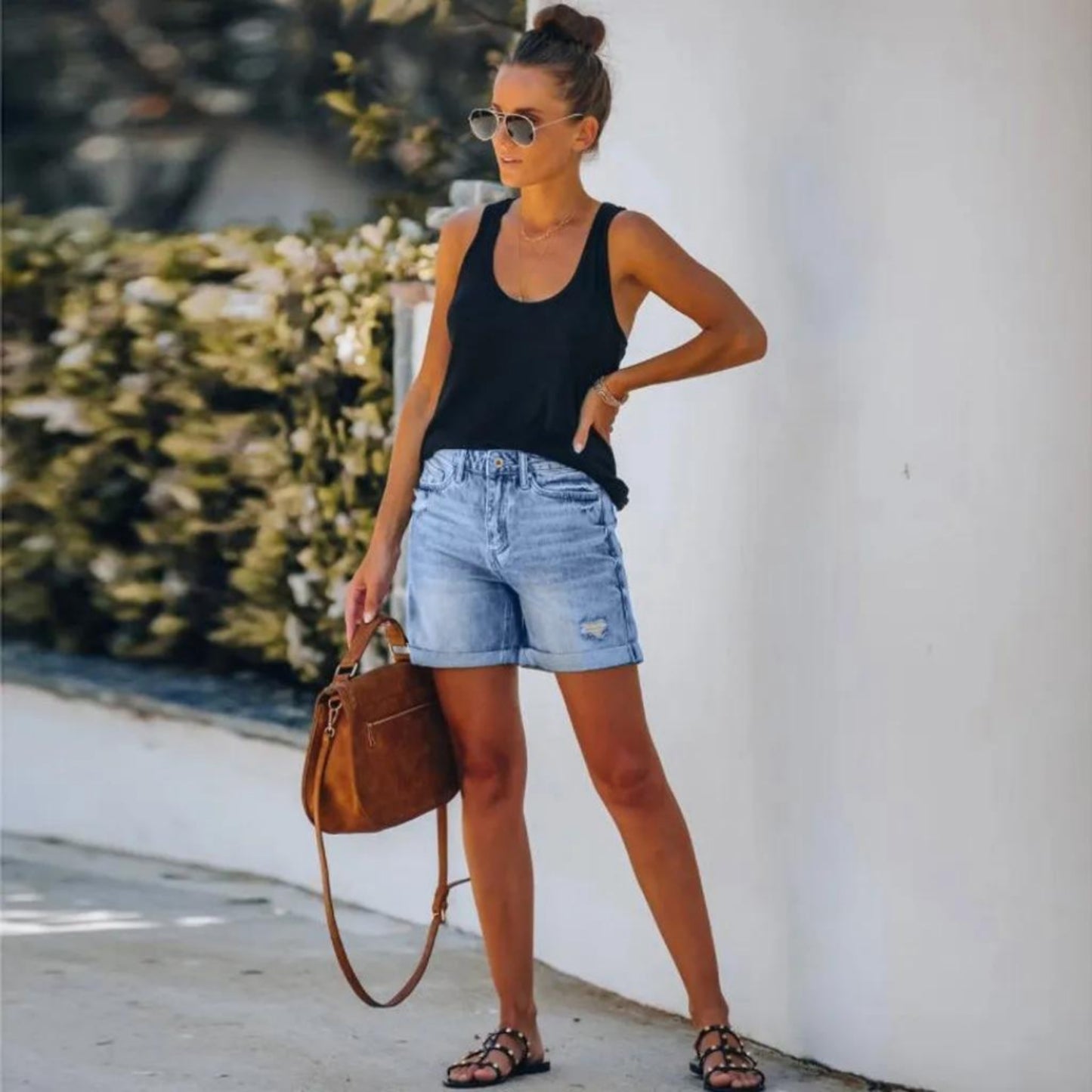 Dorienne | Dames Korte Broek | Versleten Look