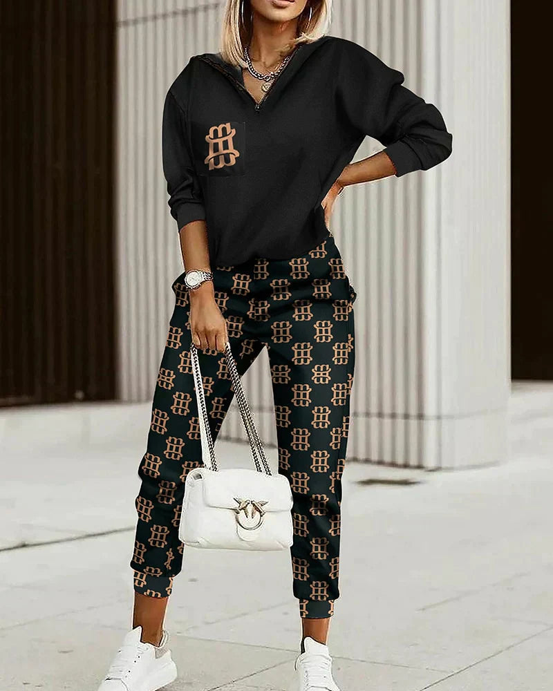 Edith | Trendy Grafische Trainingspak Set