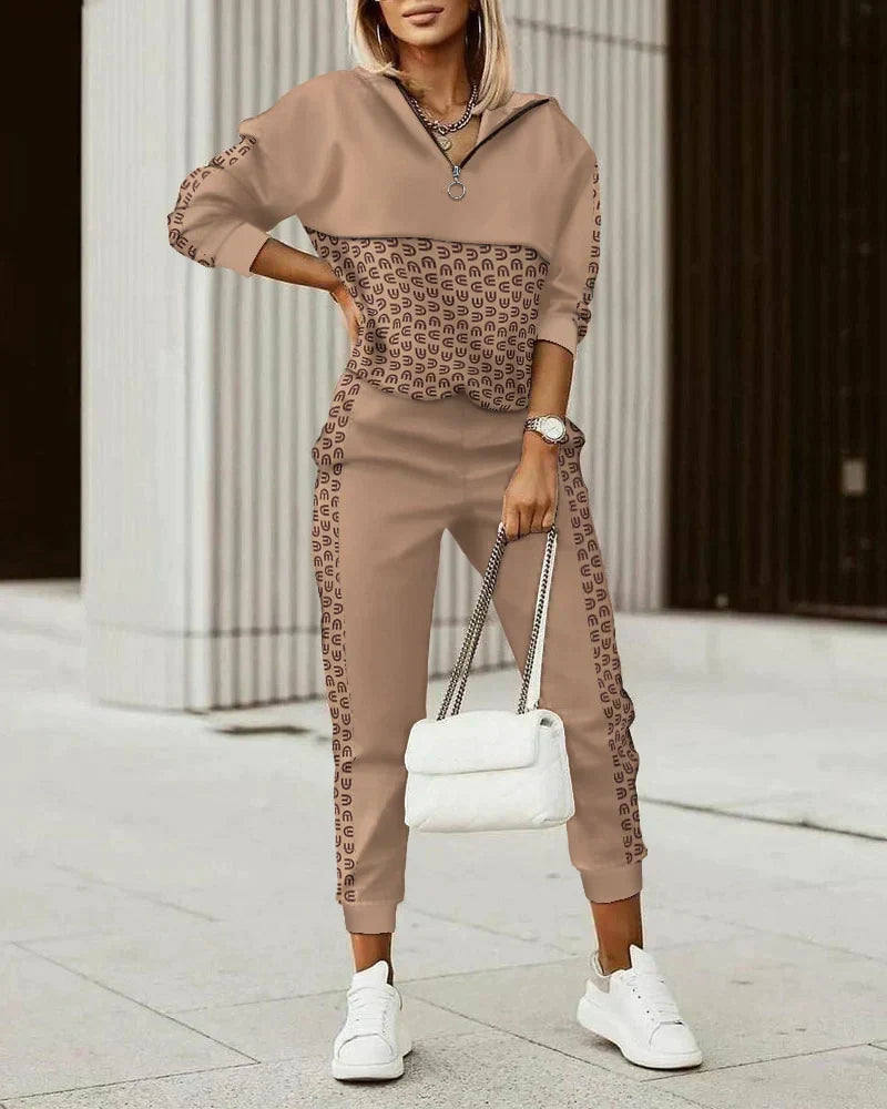 Edith | Trendy Grafische Trainingspak Set