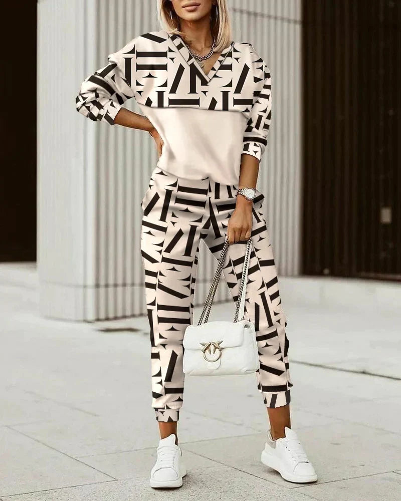 Edith | Trendy Grafische Trainingspak Set