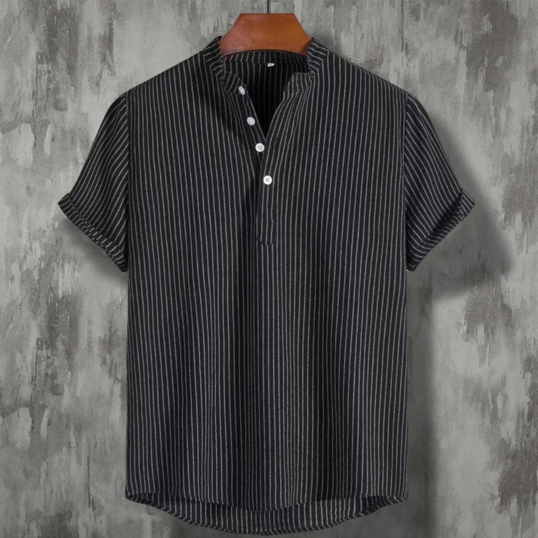 Mael | Comfortabele Gestreept Henley Overhemd