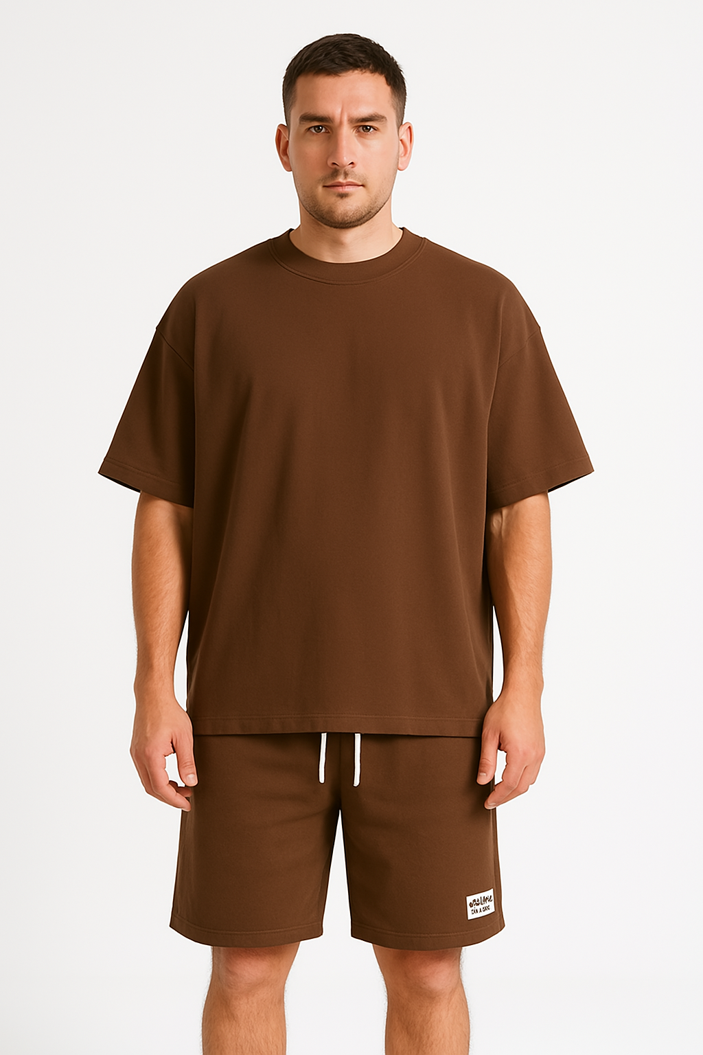 Heren Trainingspak – Relaxte Pasvorm – Ademend – T-Shirt met Korte Mouwen & Korte Broek