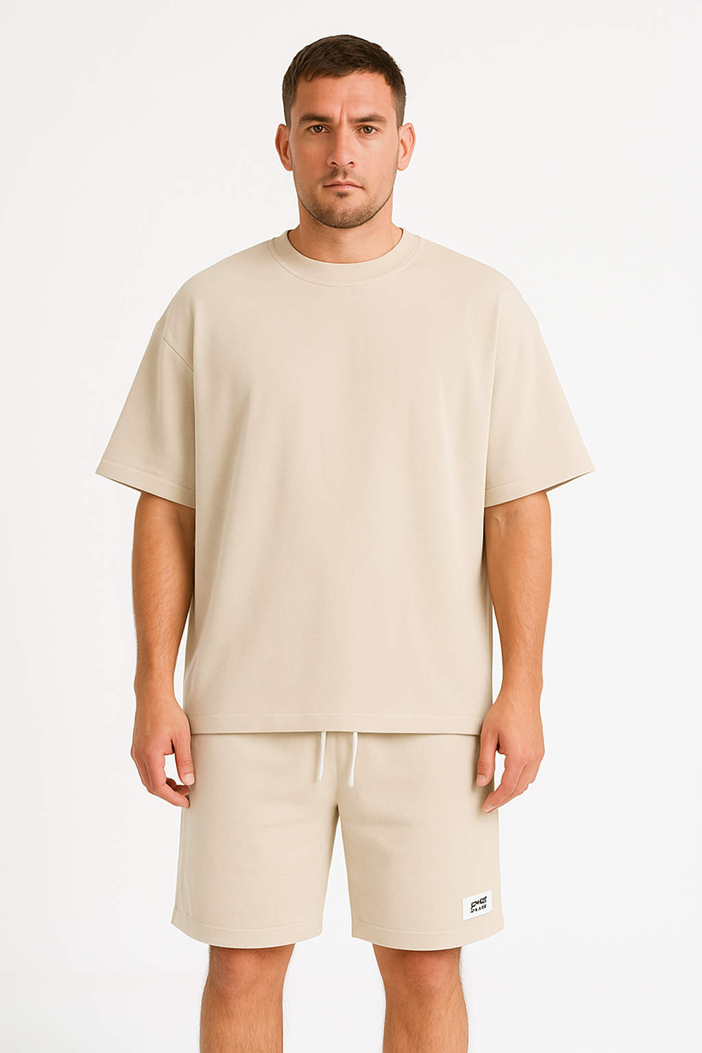 Heren Trainingspak – Relaxte Pasvorm – Ademend – T-Shirt met Korte Mouwen & Korte Broek